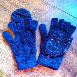 💥Super Soft Faux Fur Sequin Mittens